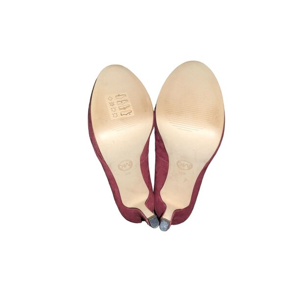 Michael Kors Platform Heals Womens 6M Used Burgundy Suede Heels - Picture 9 of 16